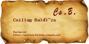 Csillag Balázs névjegykártya